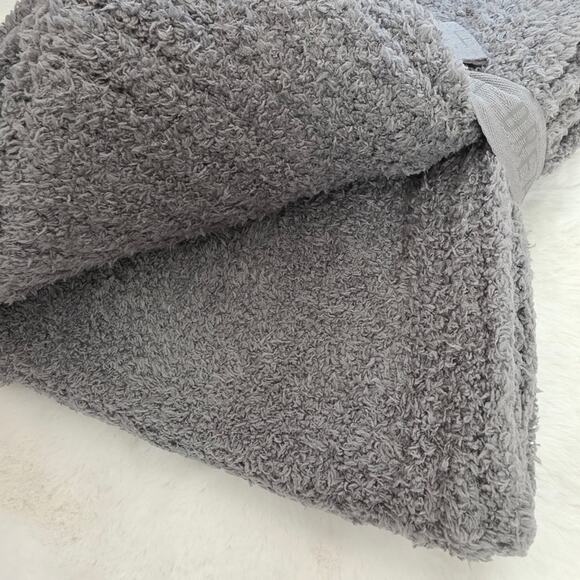 Barefoot Dreams CozyChic Pom Pom Beanie & Oversized Scarf Set Charcoal Gray NWT main image 8